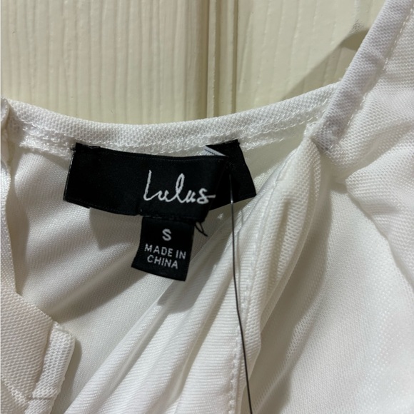 Lulus Flirty Force White Mesh Ruched Balloon Sleeve Mini Dress - Picture 10 of 11